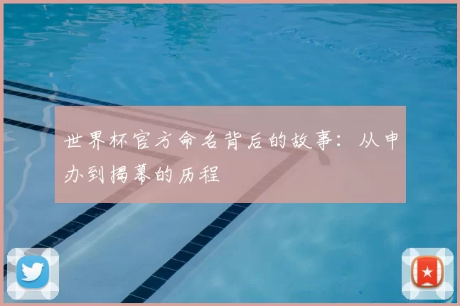 世界杯官方命名背后的故事：从申办到揭幕的历程